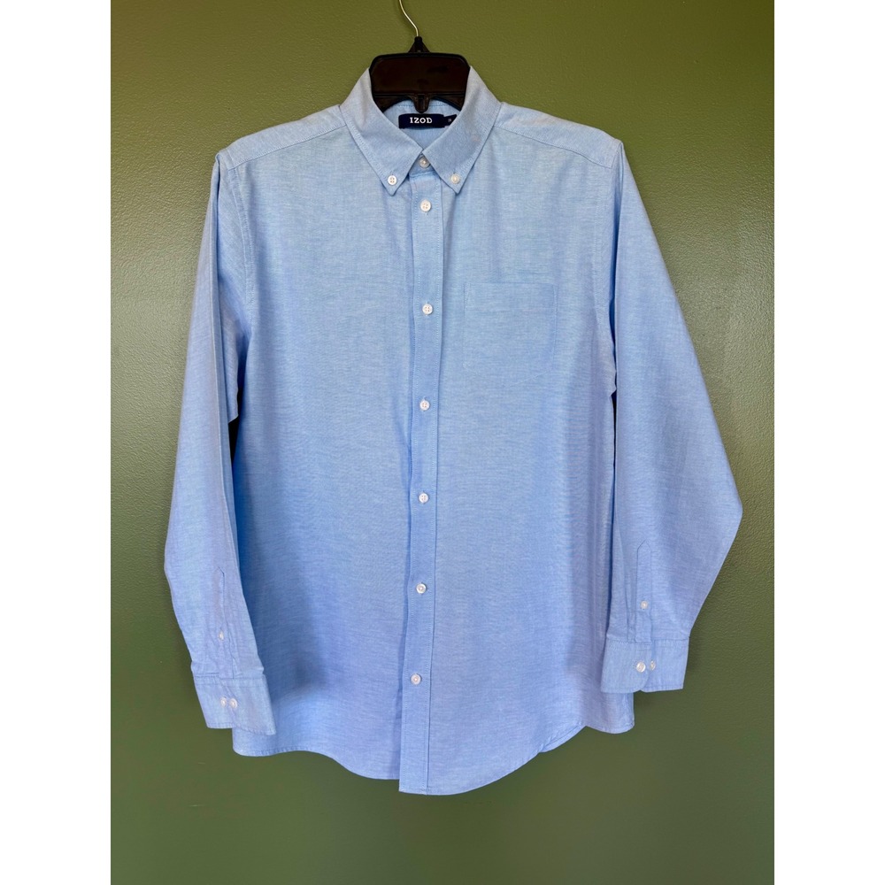 IZOD Boys Light Blue Long Sleeve Button Down Oxford Shirt Size 20 Preppy